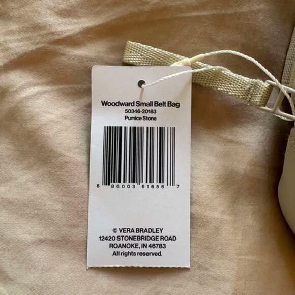 Vera Bradley Woodward Small Belt Bag in Nylon Pumice Stone (Off White) - Picture 9 of 12